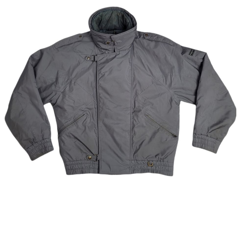 VINTAGE 80s jacket Gore-Tex gray zip‎ up thermolite snow ski XL